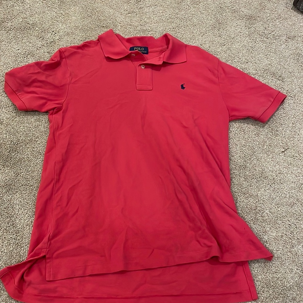 Coral boys polo shirt. Size youth large 14-16s
